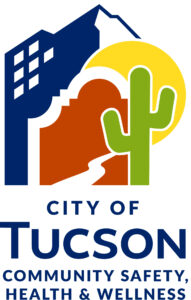 The official logo for the City of Tucson Community Safety, Health and Wellness program, showcasing unique symbols that reflect the city's culture and community spirit.